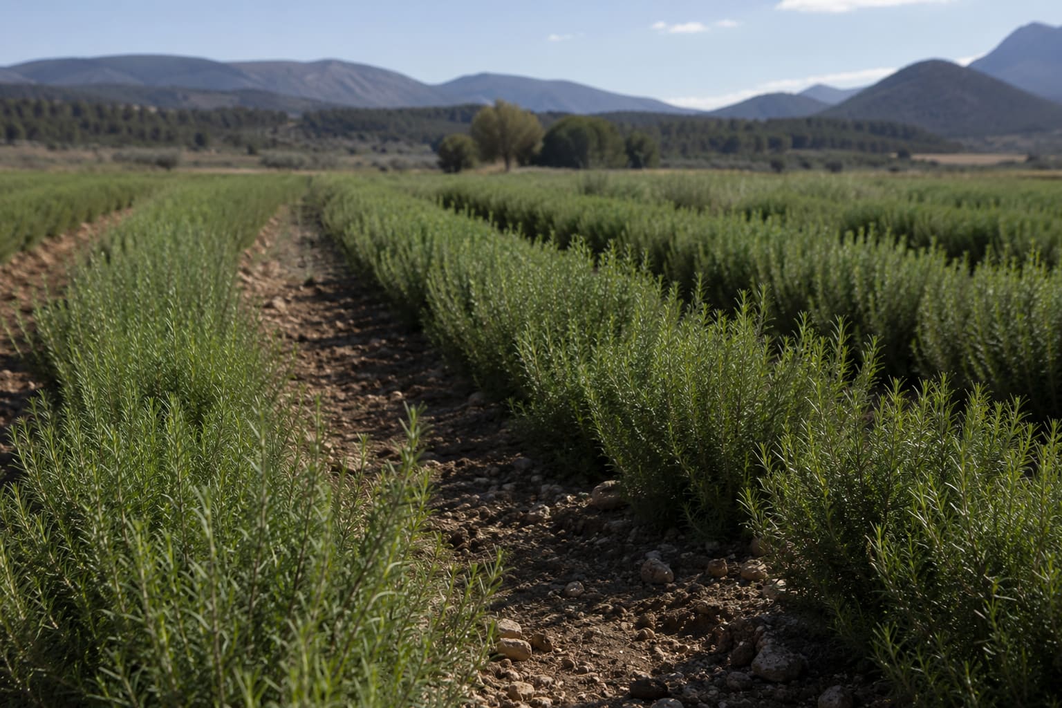 Rosemary field on Bionathealth's own farmland